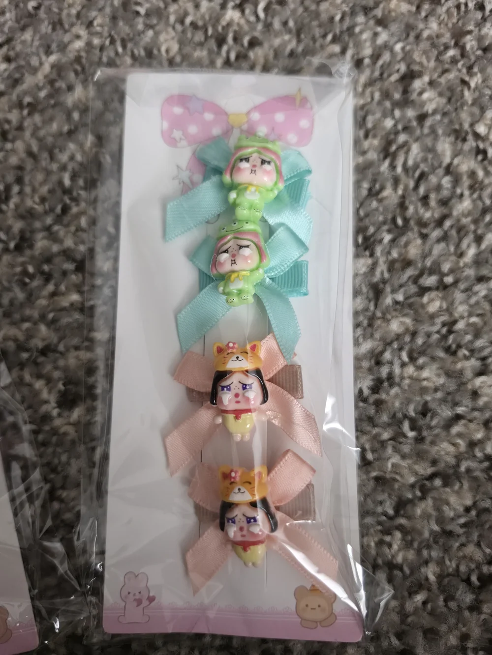 Cute Princess Bow Hair Clips Set - 3 packs of 2 sets of ties each